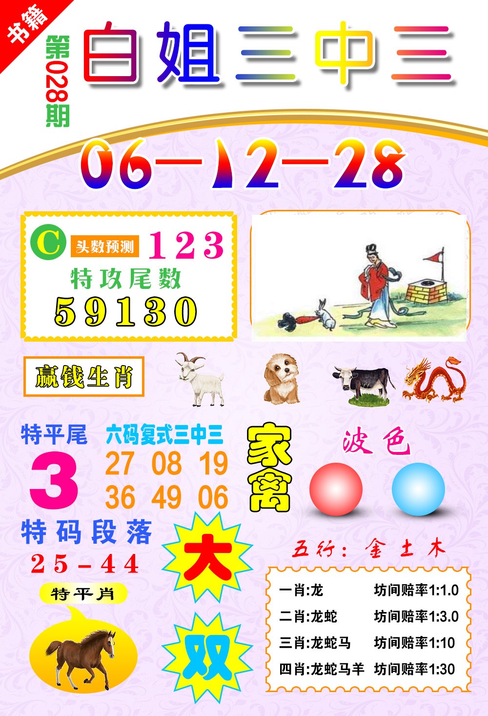 028期澳门白姐锦囊[图]