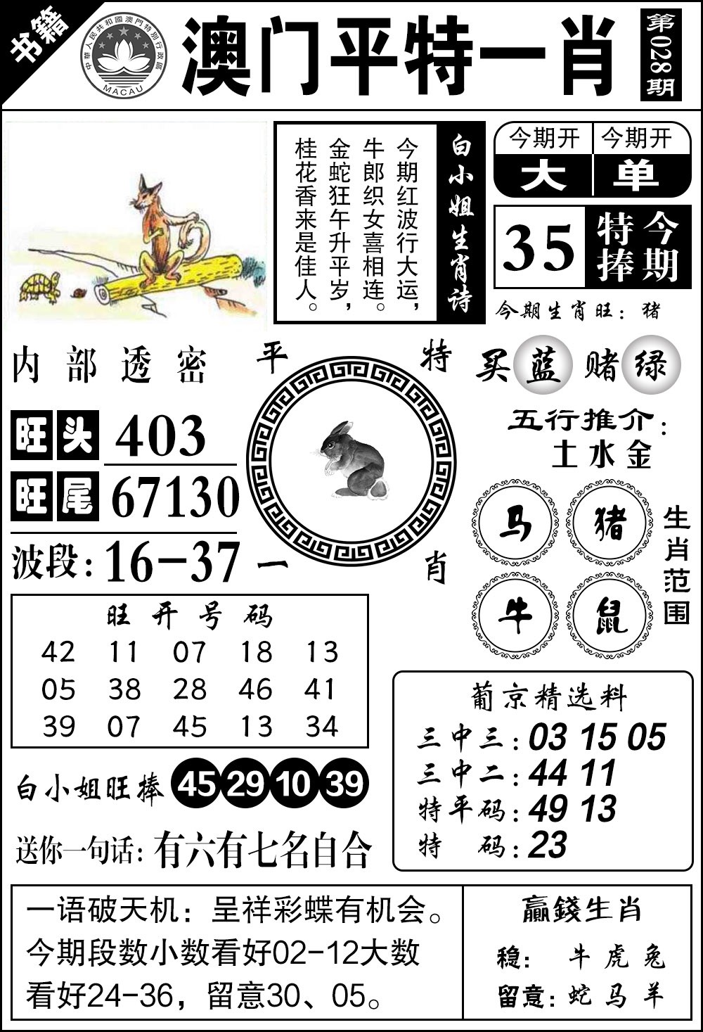 028期澳门内部透密[图]