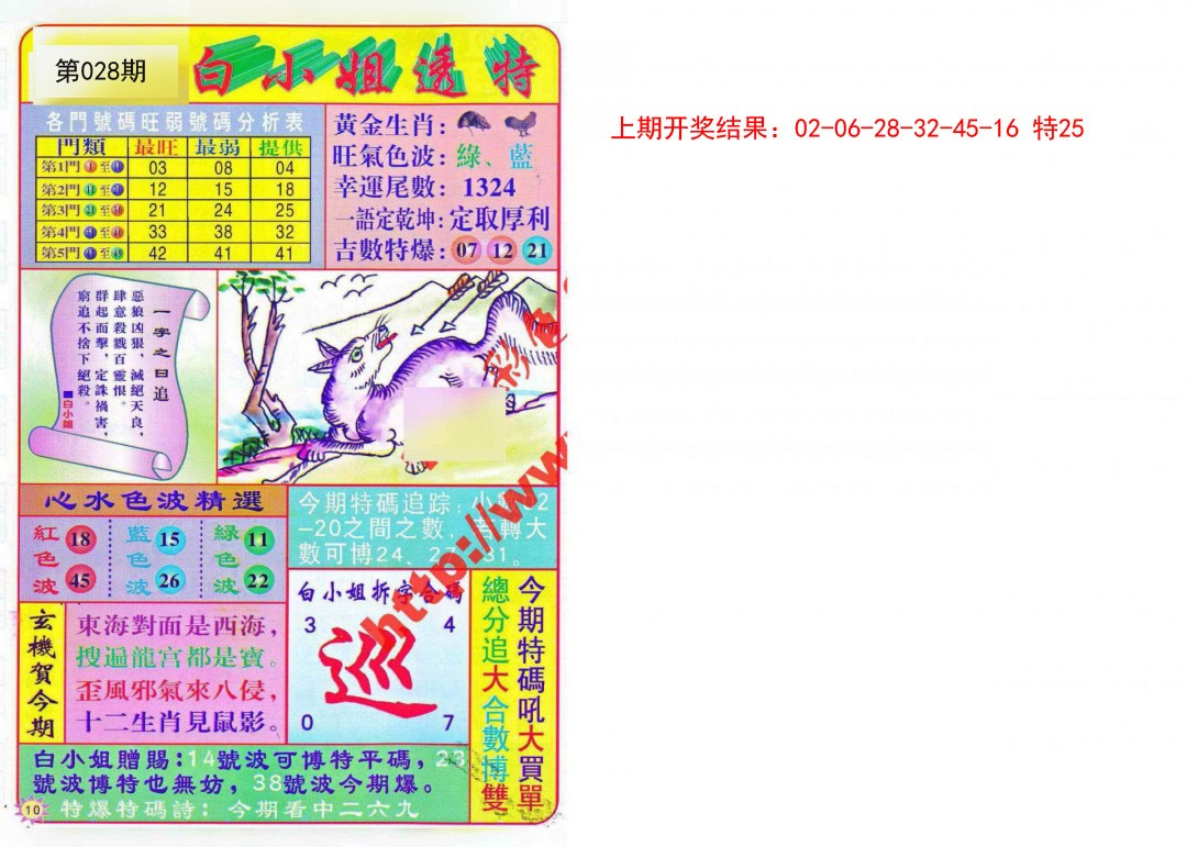 028期白小姐透特[图]