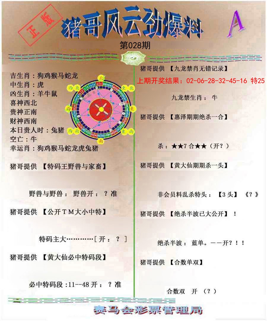 028期猪哥风云劲爆料A[图]