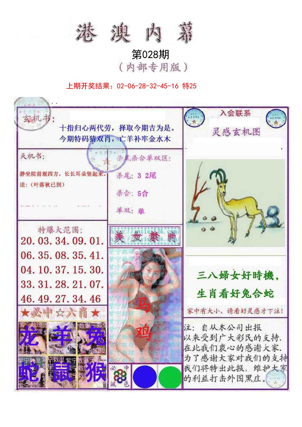 028期港澳内幕报[图]