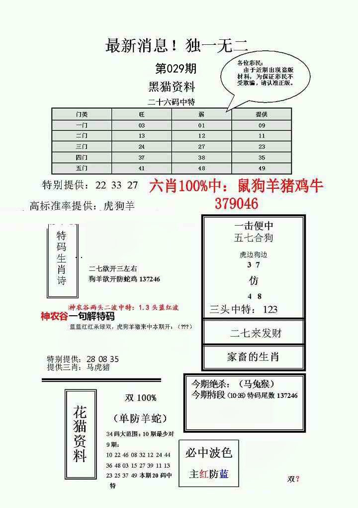 029期独一无二(正)[图]