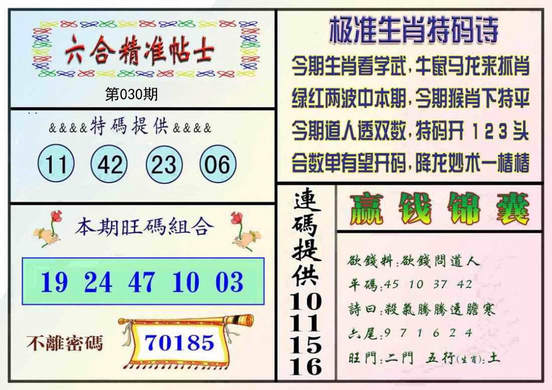 030期精准贴士[图]
