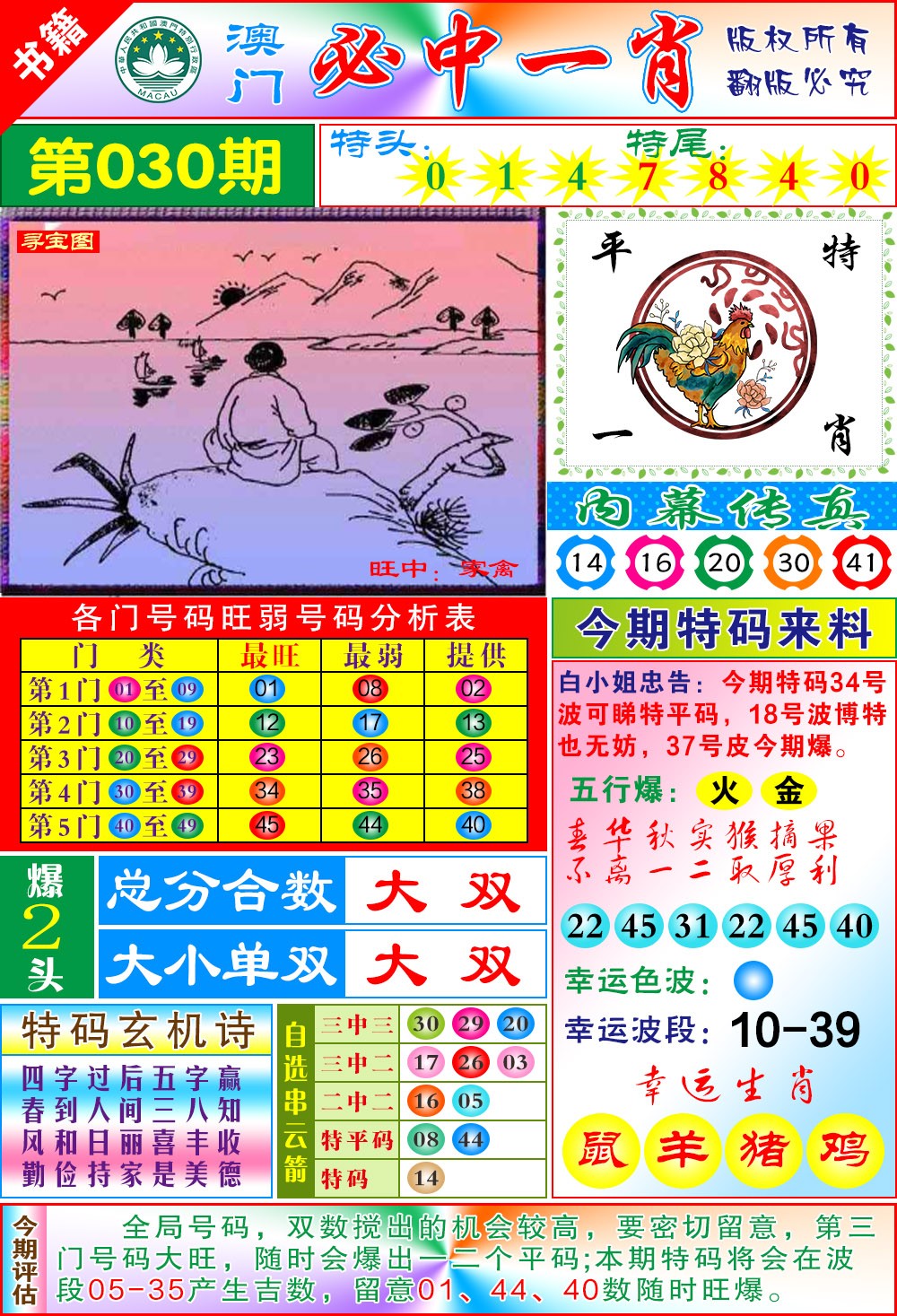 030期澳门玄机一特[图]