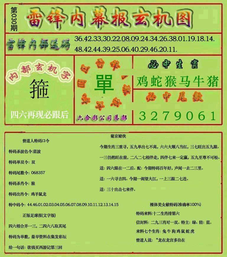 030期雷锋玄机报[图]