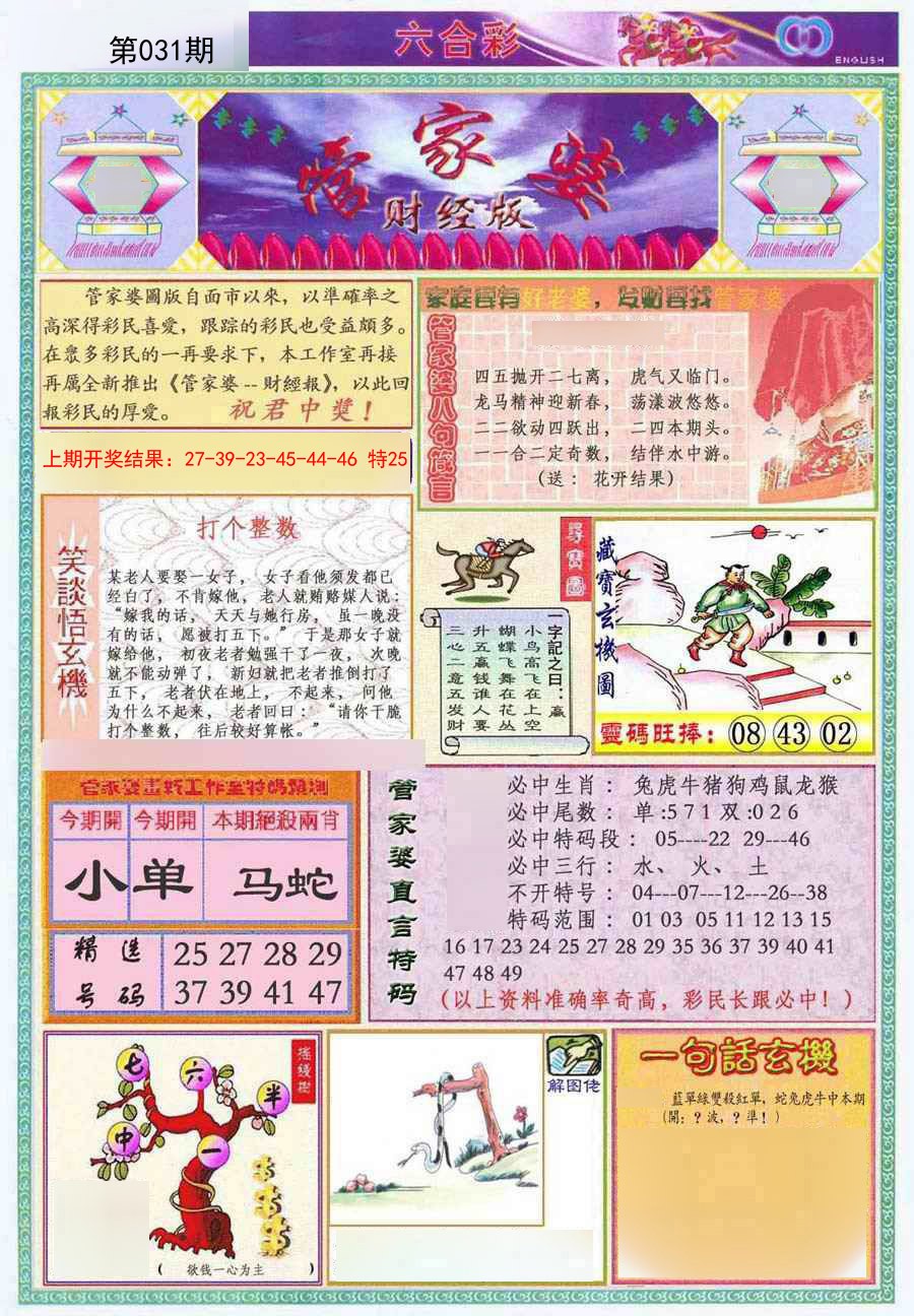 031期管家婆财经版[图]