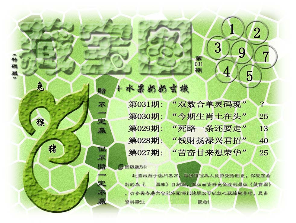 031期(水果奶奶藏宝图)正版[图]