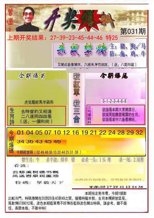 031期开奖爆料(新图推荐)[图]