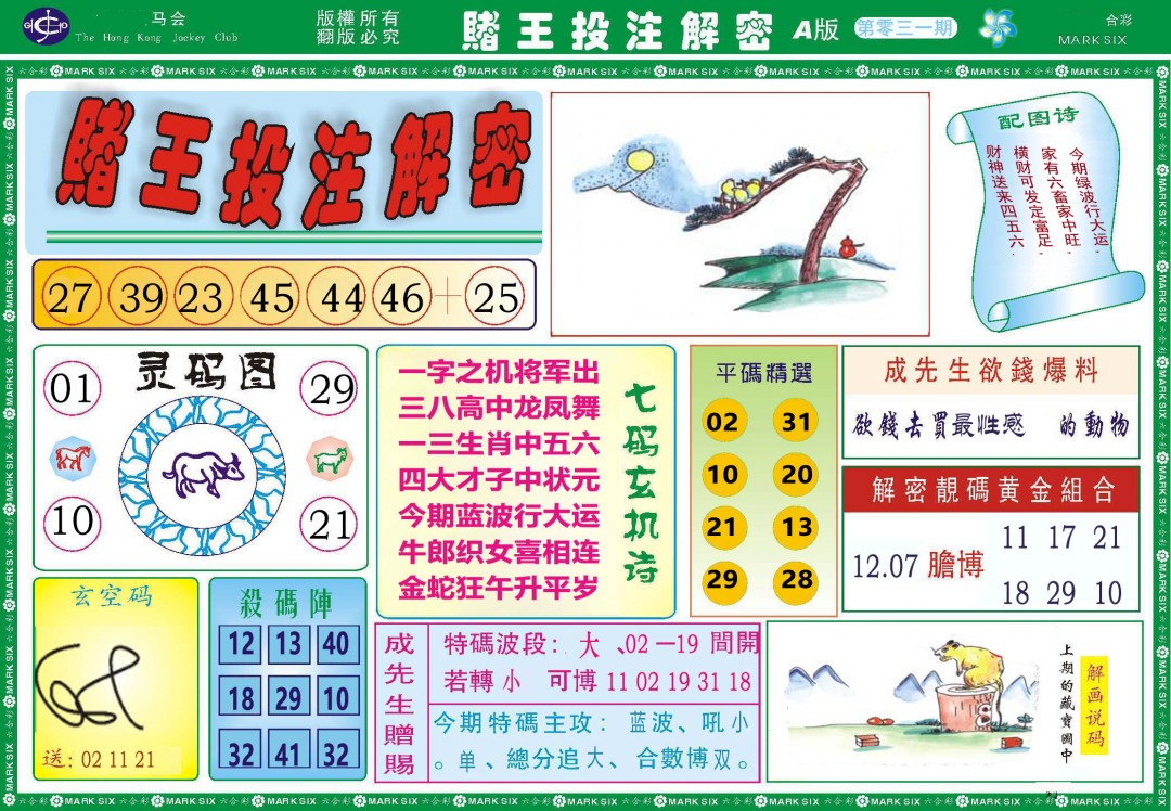 031期赌王投注解密[图]