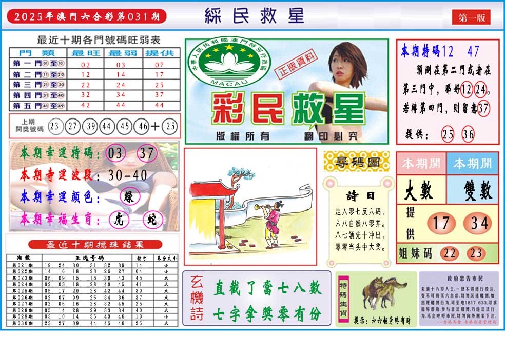 031期彩民救星A[图]