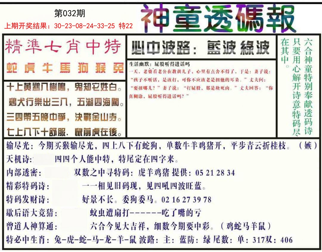 032期神童透码报[图]