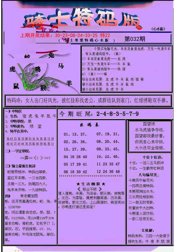 032期骑士特码版[图]