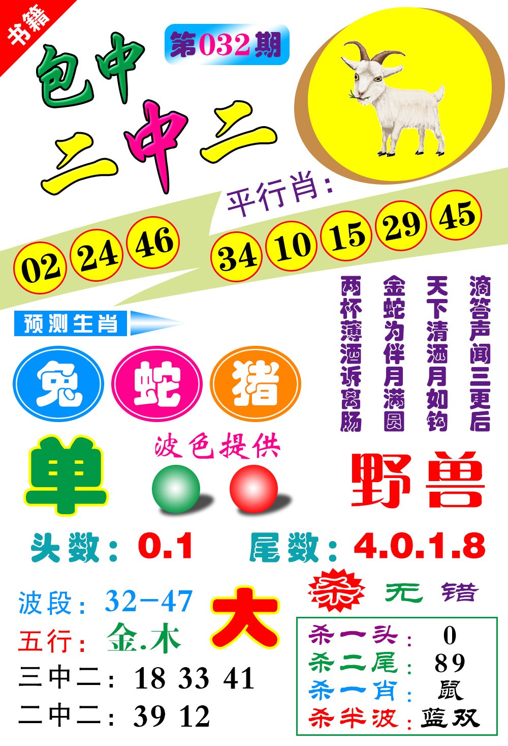 032期澳门预测生肖[图]