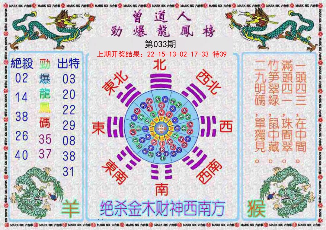 033期曾道人劲爆龙凤榜[图]