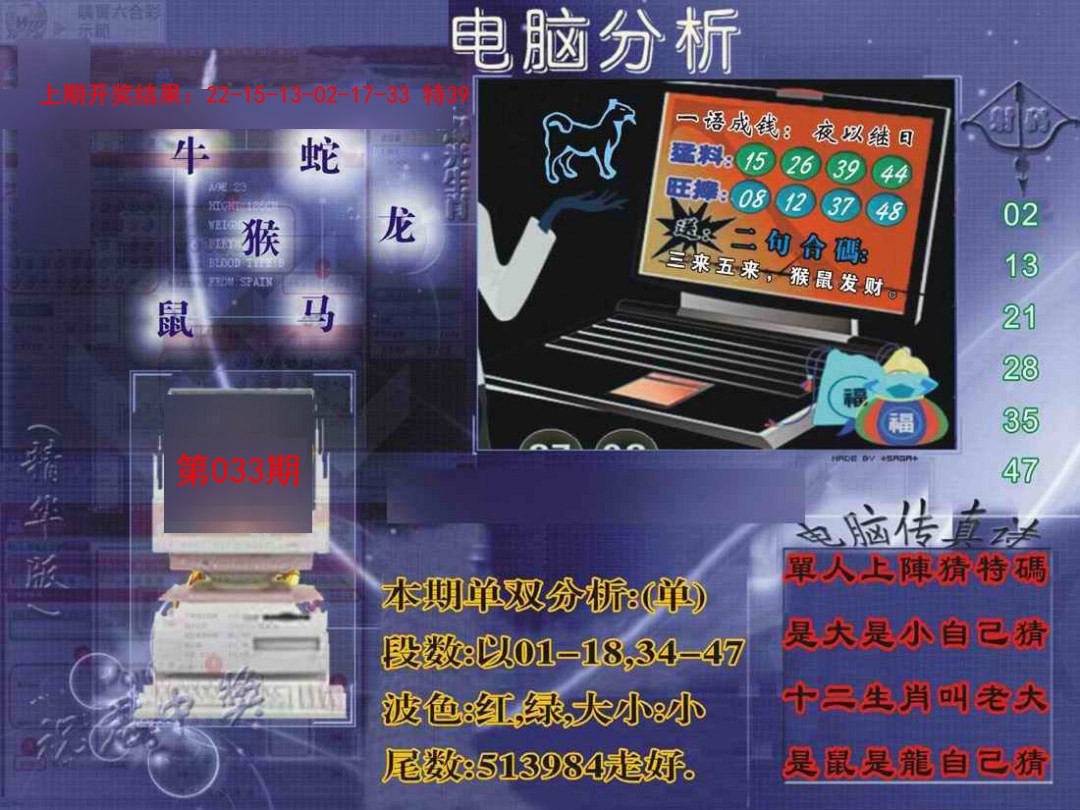 033期正版电脑分析贴士報[图]