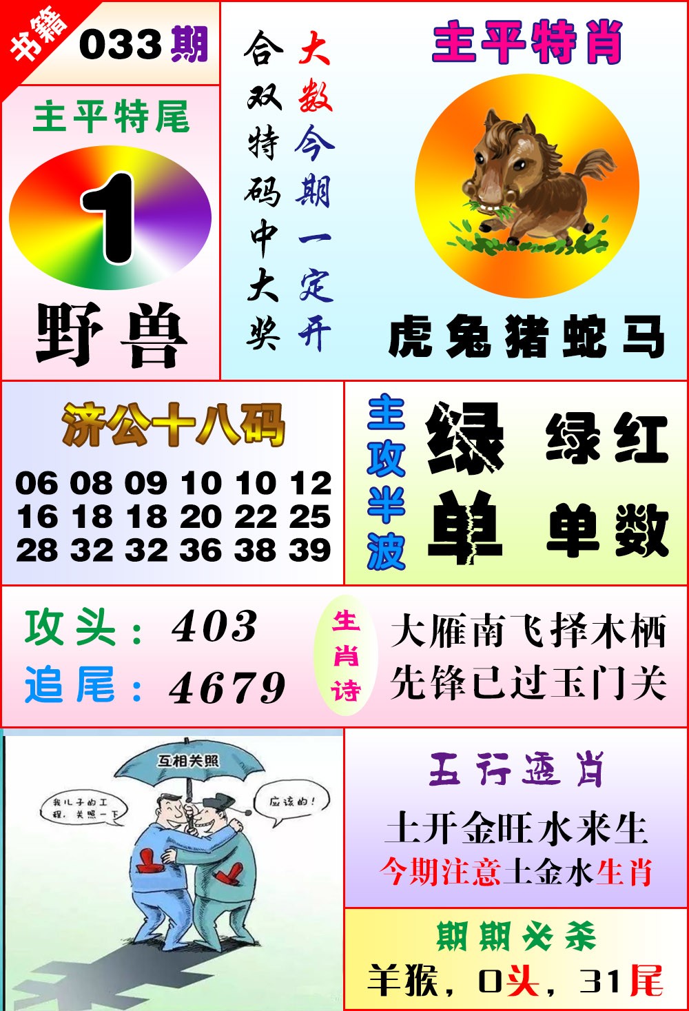 033期澳门狗头铡[图]