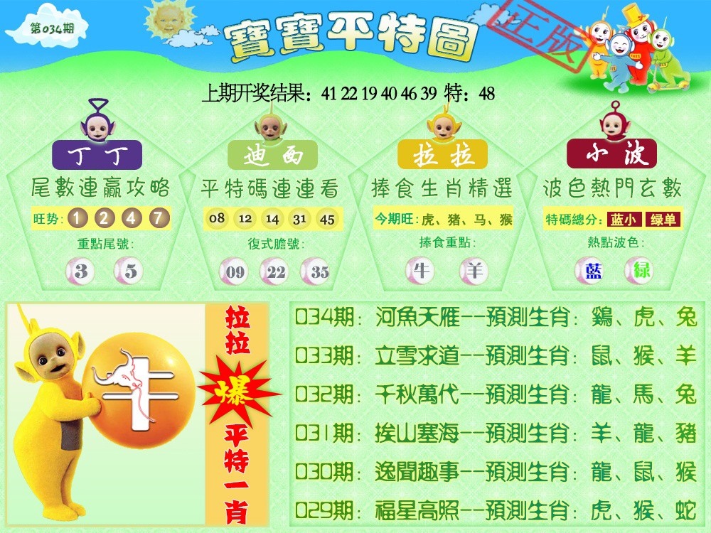 034期天线宝宝平特图[图]