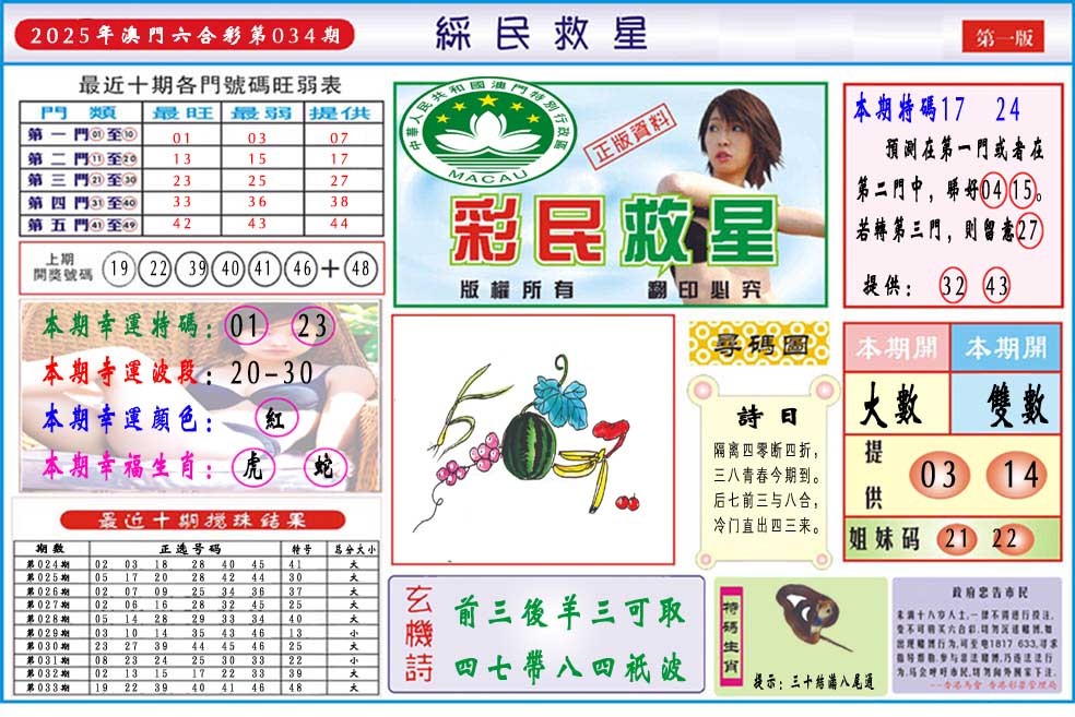034期彩民救星A[图]