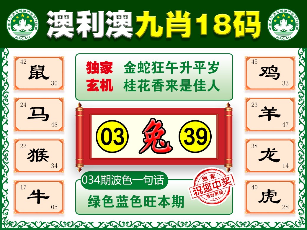 034期澳利澳九肖[图]