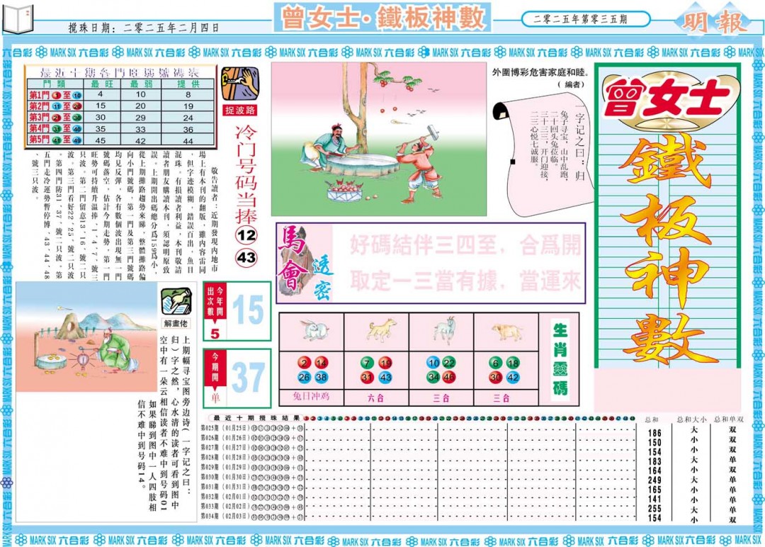 035期曾女士铁板神数A[图]