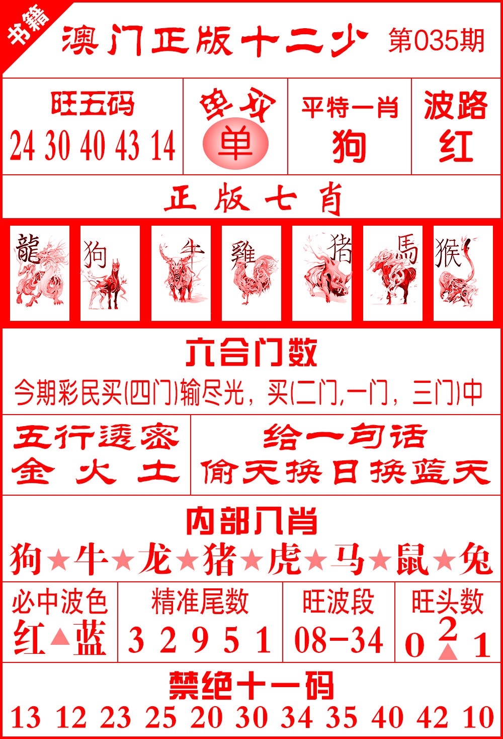 035期澳门十二少[图]