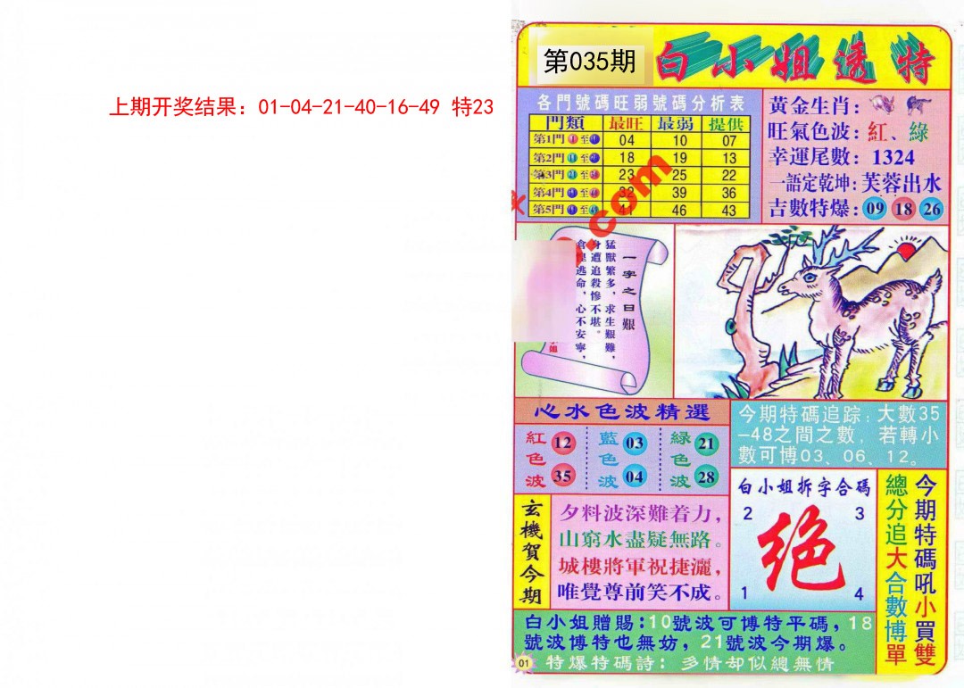 035期白小姐透特[图]