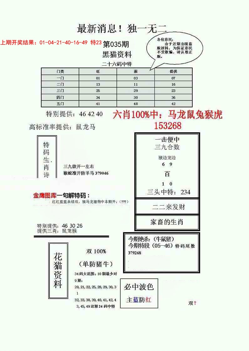 035期独一无二(正)[图]
