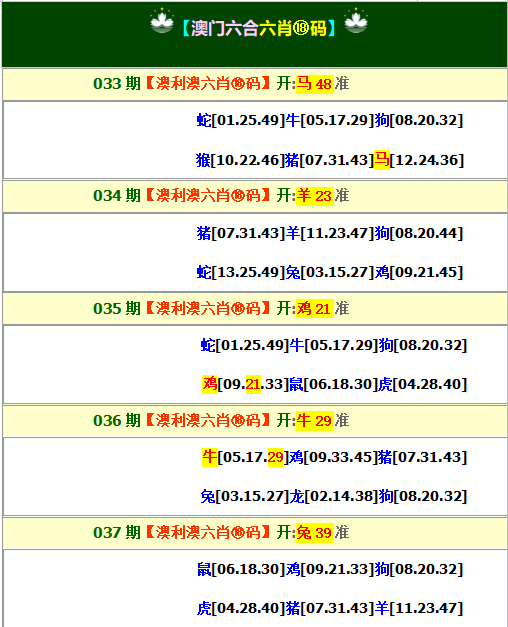 037期澳利澳六肖18码[图]