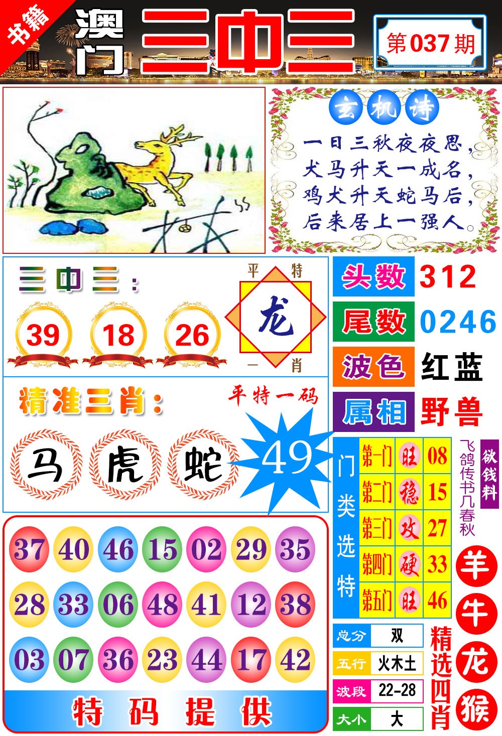 037期澳门宝典三中三[图]