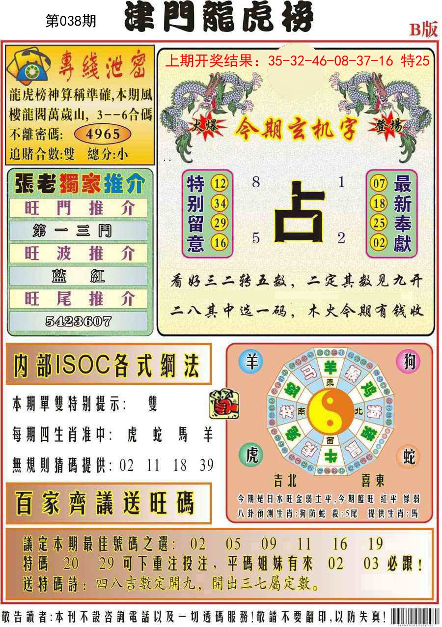 038期津门龙虎榜B[图]