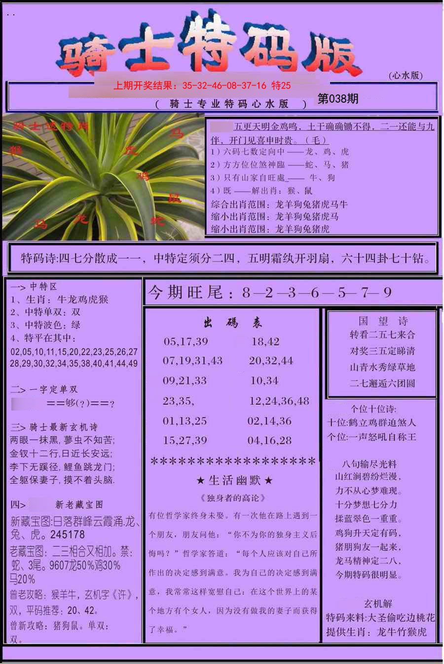 038期骑士特码版[图]
