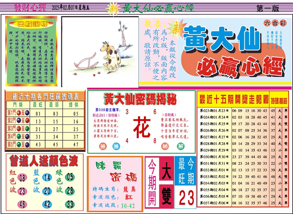 038期黄大仙必赢心经A[图]