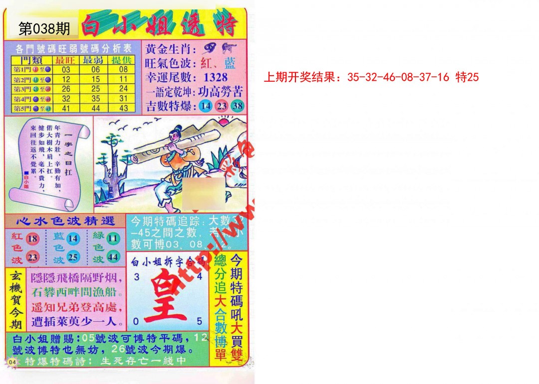 038期白小姐透特[图]
