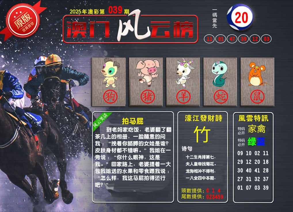 039期澳门风云榜[图]