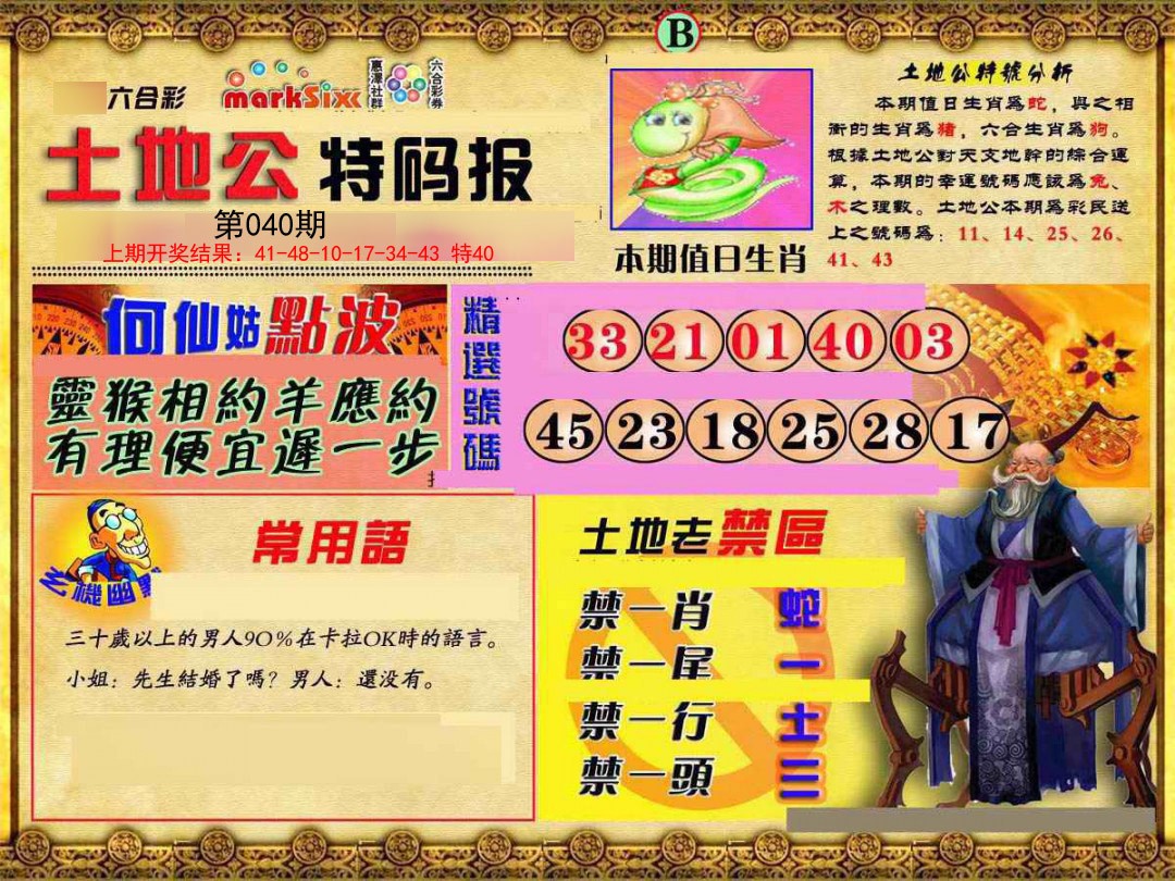 040期土地公特码报B[图]