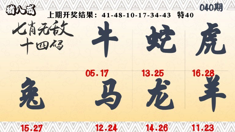 040期七肖无敌14码[图]