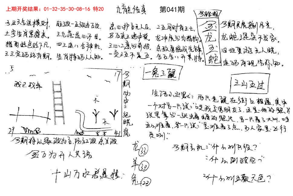 041期手写九龙内幕[图]