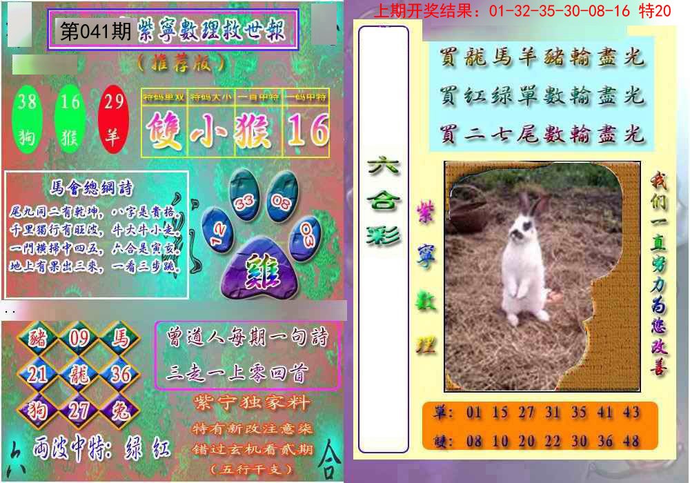041期数理救世报[图]