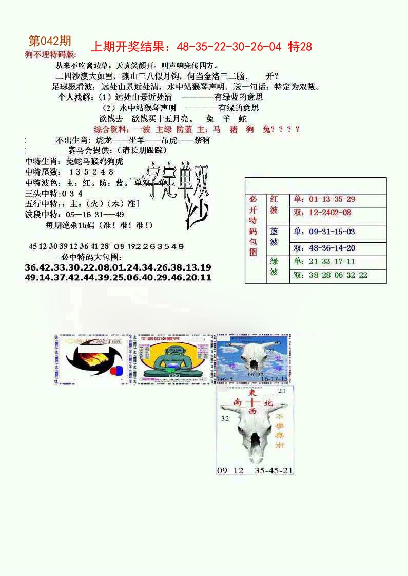 042期狗不理特码报[图]