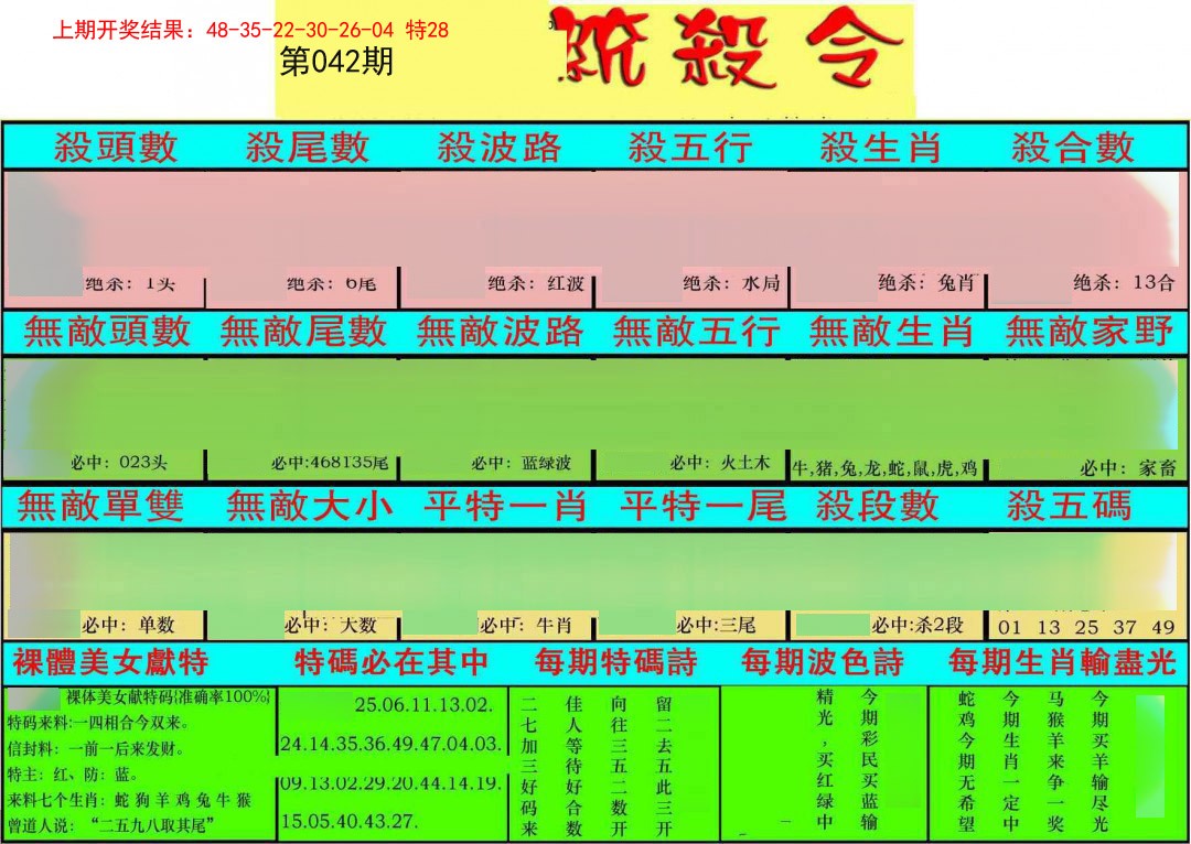 042期统杀令[图]