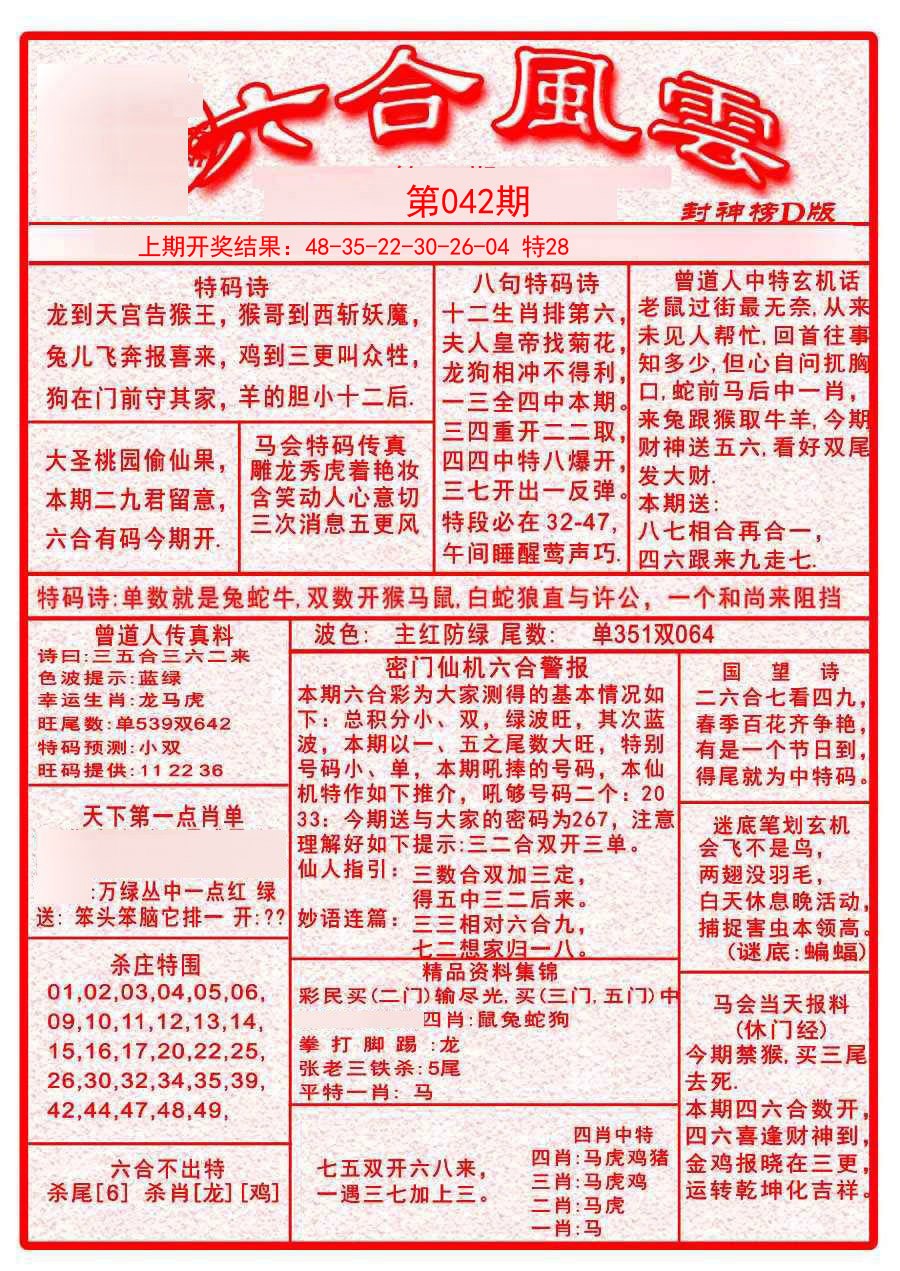042期六合风云A[图]