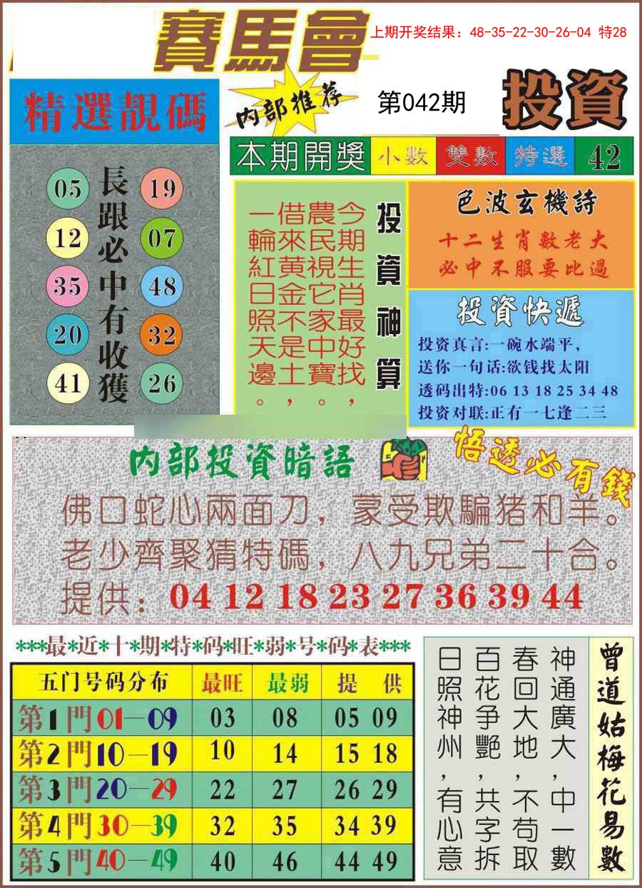 042期马会投资[图]