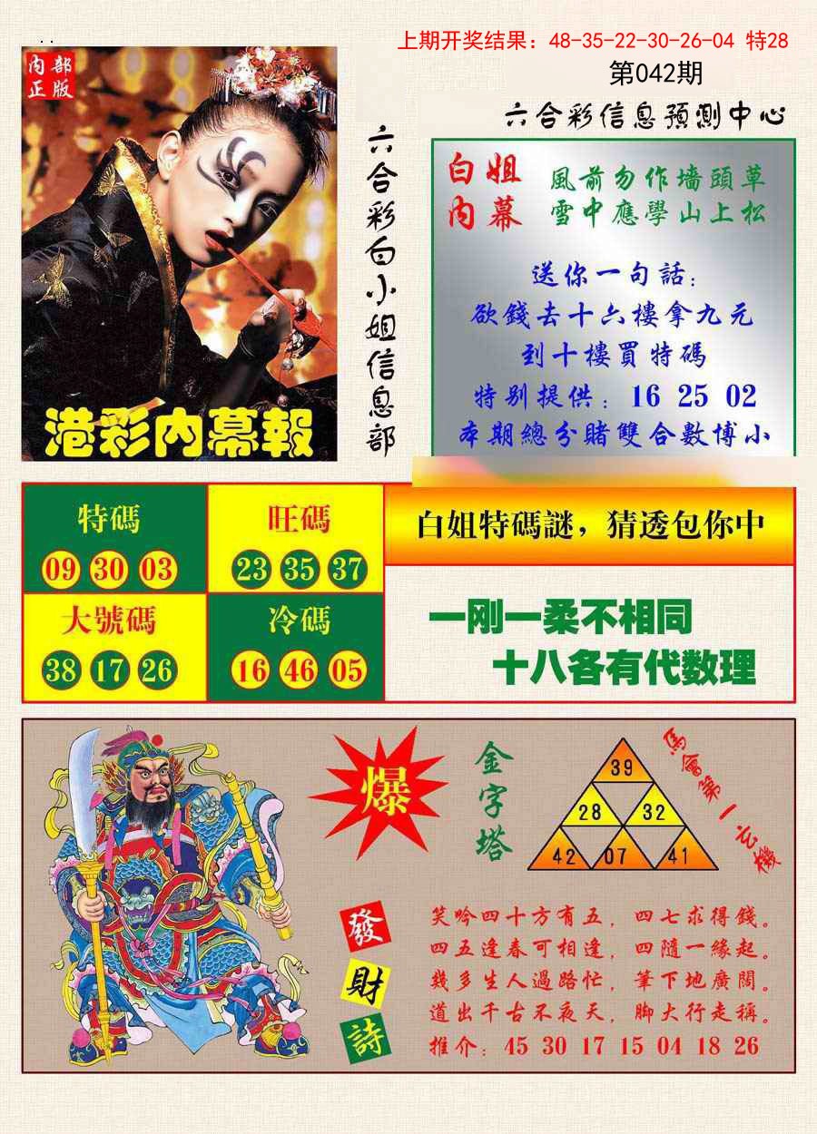 042期港彩内幕报[图]