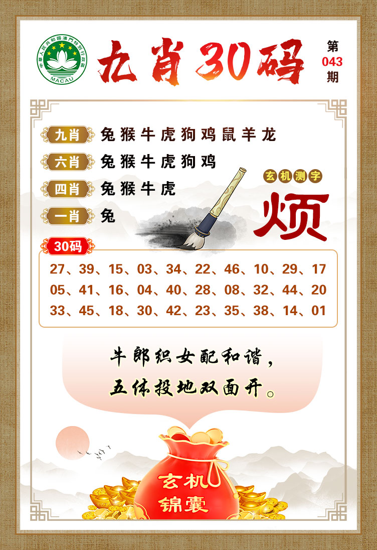 043期九肖30码[图]