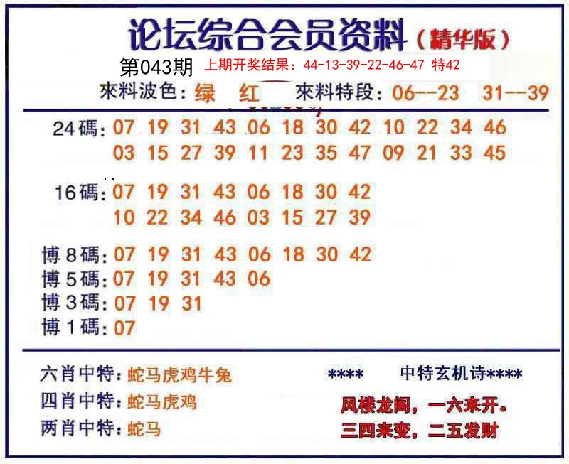 043期综合会员资料[图]