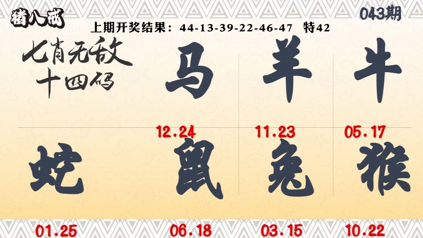 043期七肖无敌14码[图]