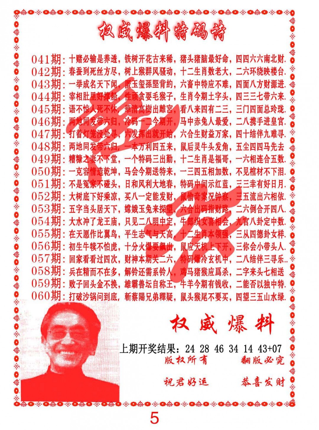 045期权威爆料特码诗[图]
