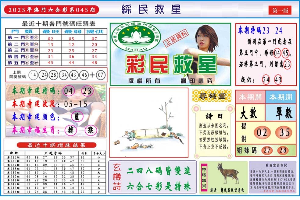 045期彩民救星A[图]