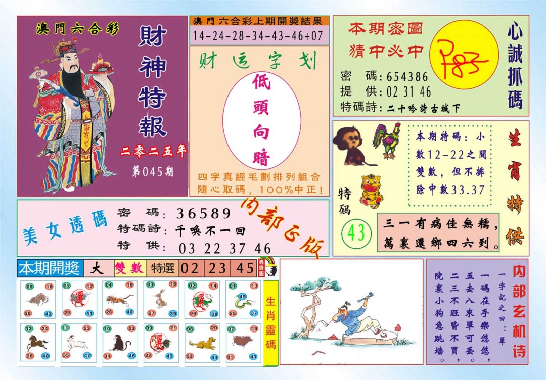045期财神特报[图]