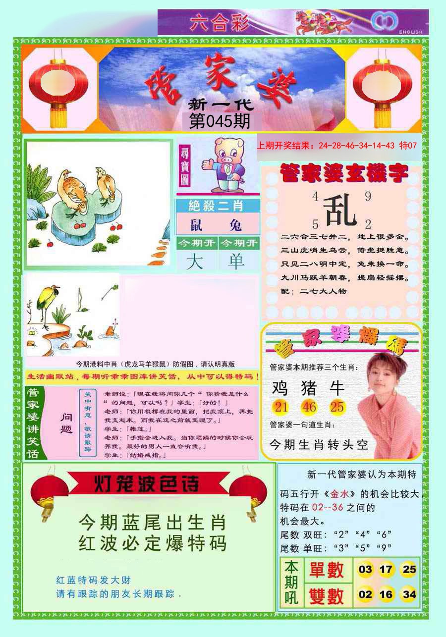045期新一代管家婆[图]